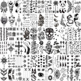VANTATY 66-sheets 3D small black tattoos on face, neck, and arms offer realistic, non-permanent style.