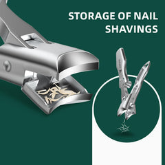 VANWIN nail clippers with safety lock for mess-free use.