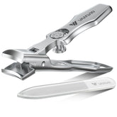 VANWIN toenail clippers wide jaw for easy thick-nail trimming.
