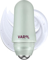 VAROL Ice Roll Serum face-application with cooling roller for depuff and hydration.