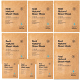 Varuza Real Natural Sheet Mask blue ampoule packaging signals premium hydration readiness.