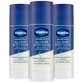 Vaseline All-Over Body Balm Stick 3-pack front view, portable fragrance-free moisture on the go.