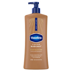 Vaseline front bottle showing product and brand, highlights deep hydration