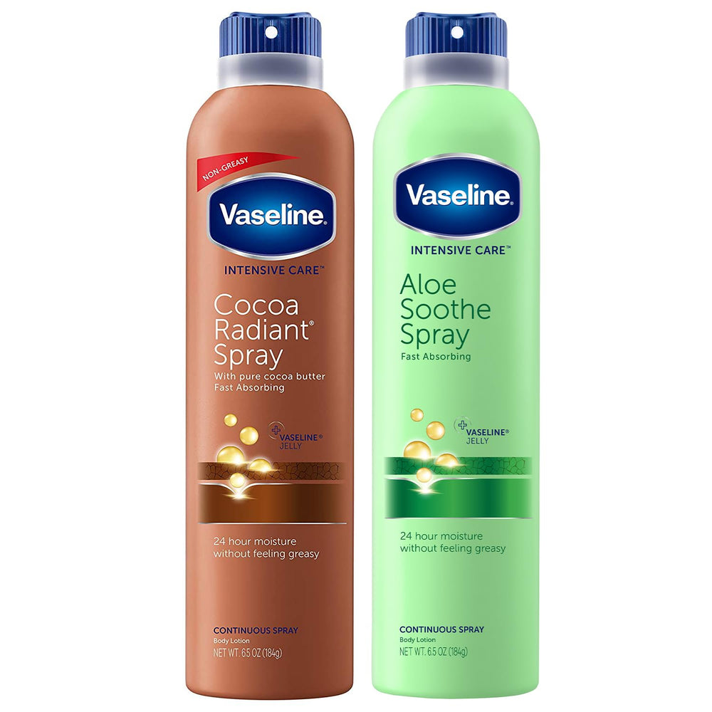 Vaseline Cocoa Radiant Spray bottle with cocoa butter scent for daily hydration