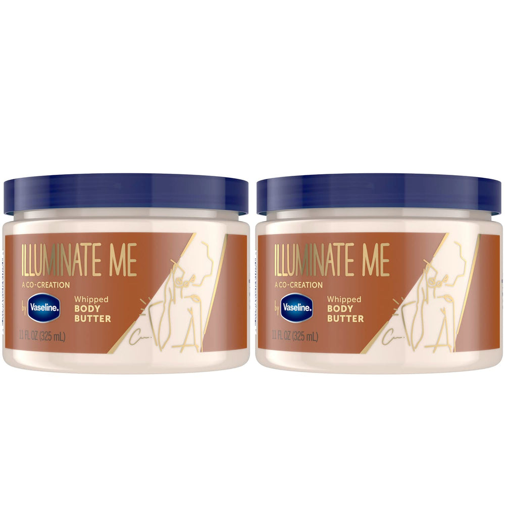 Vaseline Illuminate Me 2-pack pack shot for luminous skin prep.