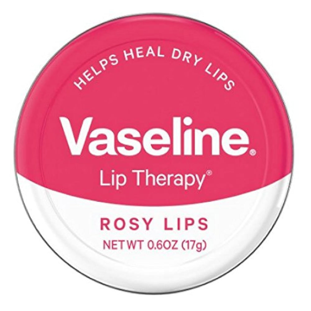 Vaseline Lip Therapy en lata con bálsamo rosado hidrata labios