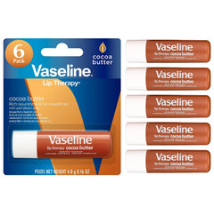 Vaseline Lip Therapy Cocoa Butter close-up showing rich hydration for dry lips
