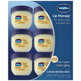 Vaseline Lip Therapy Creme Brulee jar closeup for instant lip hydration