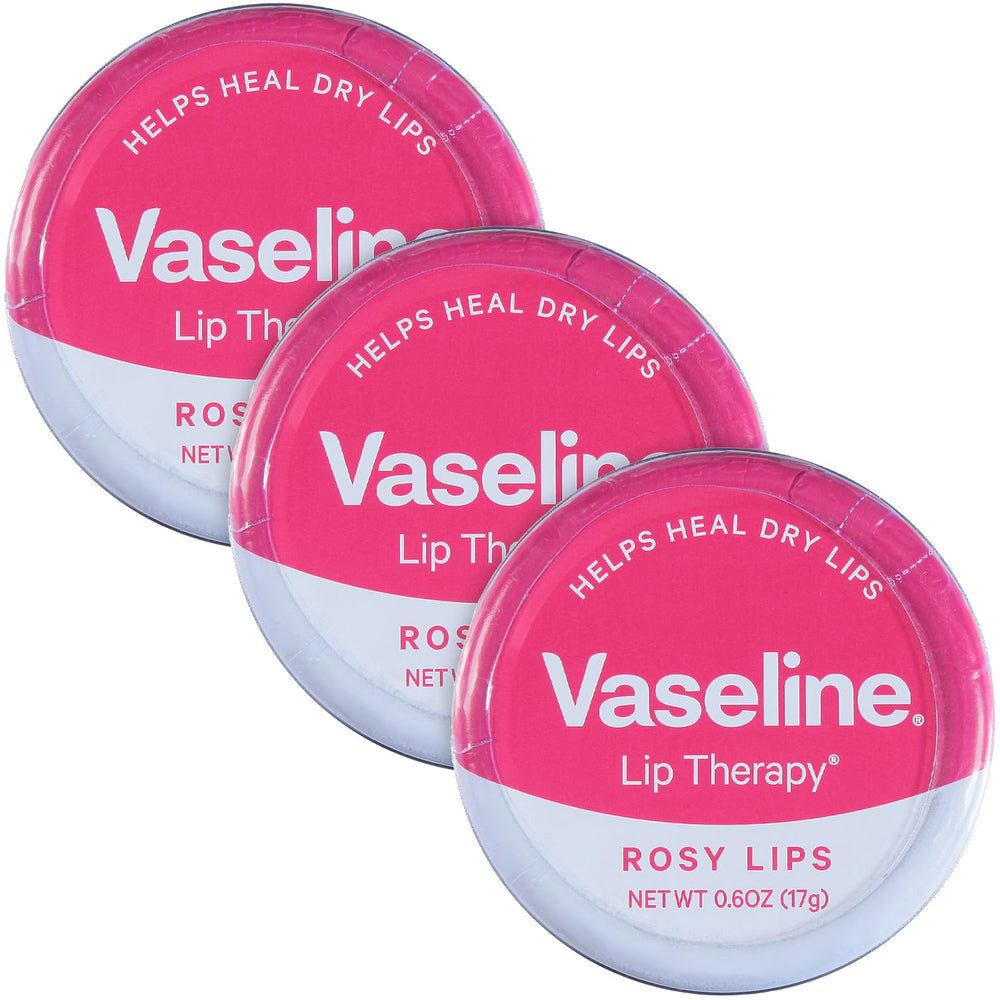 Vaseline Lip Therapy Rosy Lips tin packaging for on-the-go hydration