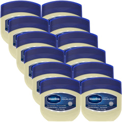 Vaseline Original jar close-up, travel-friendly barrier for dry skin.