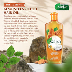 Vatika Naturals Dabur hair oil almond pour demonstrates scalp nourishment.