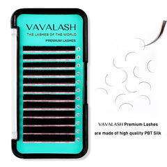 VAVALASH premium PBT silk lashes with soft texture and durable matte black finish