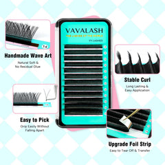 VAVALASH Y lash fan closeup with two-tip design for natural-looking volume.
