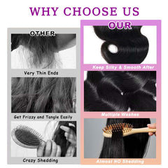 VBOKYD body wave bundles 18-inch natural black for smooth waves and daily wear