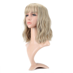 VCKOVCKO natural blonde wig with air bangs for breathable daily wear.