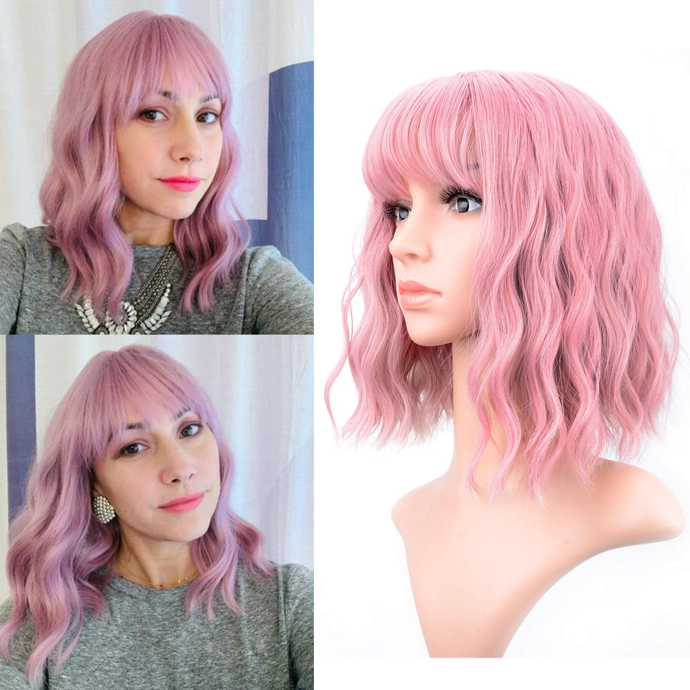 VCKOVCKO Pastel Wavy Wig front view for natural look and everyday styling.