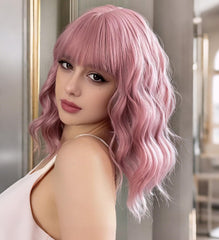 VCKOVCKO Pastel Wavy Wig purple-pink color for unique style across occasions.