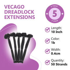 Vecago loc extensions close-up strands highlights natural texture for seamless blending.