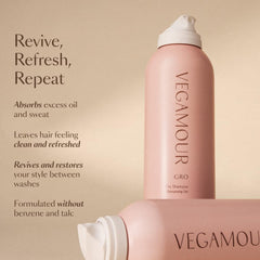 VEGAMOUR GRO Dry Shampoo texture-thickening shows hair fullness after use.