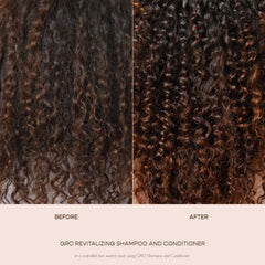 VEGAMOUR GRO Revitalizing Conditioner lather and rinse scene showing easy cleansing.