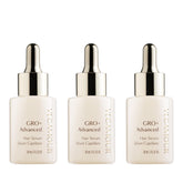 VEGAMOUR GRO+ serum bottle close-up highlights lightweight, non-greasy formula for daily density support.
