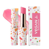 VEGAN J. lip balm nude pink swatch for everyday hydration and natural color.