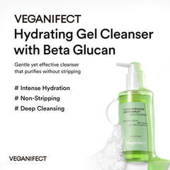 VEGANIFECT Hydrating Gel Cleanser pump-dispense highlights easy gel-to-foam cleansing.