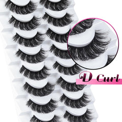 Veleasha Russian strip lashes D-curl closeup showing curled lash texture