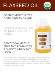 Velona flaxseed oil label highlights USDA Organic and unrefined status