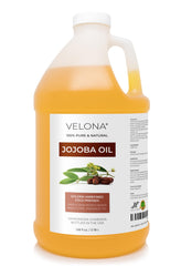 Velona Jojoba Oil 1-gallon bottle ready for daily skin and hair care