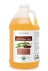 Velona Jojoba Oil bottle pour enables easy skin and hair application.