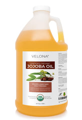 Velona Jojoba Oil bottle pour enables easy skin and hair application.