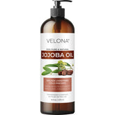 Velona Jojoba Oil bottle pump for easy facial and body hydration.