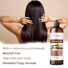 Velona Jojoba Oil skin usage showing gentle cleansing and nourishing benefits