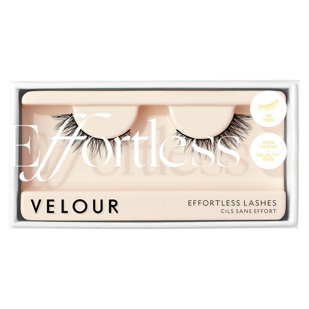VELOUR Velour Effortless Lashes packaging shows compact set for easy travel and storage.