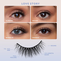 Velour Effortless Self Adhesive Eyelashes adhesive band close-up highlights seamless blend.