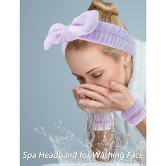VELSCRUN spa headband for wash-face setup, keeps hair away during routines.