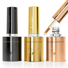 Venalisa base coat bottle provides foundation for durable, salon-quality gel nails.