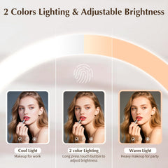Venigo travel makeup mirror rechargeable battery enables cordless use on the go
