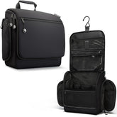 VENTURE 4TH hanging-travel-toiletry-bag-black keeps essentials organized while traveling.