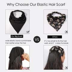 Vercret pre-tied scarf with separate clips keeps hair in place
