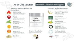 Vernal Crepe-less Cream hand closeup shows hydration and firming support.