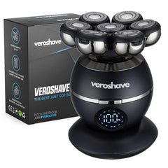 VEROSHAVE 7-Blade Bald Head Shaver close-up demonstrates precise blades delivering a close, smooth finish