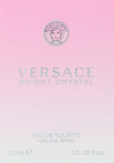 Versace Bright Crystal bottle front displays elegant design for everyday elegance.