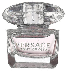 Versace Bright Crystal mini bottle front shows portable luxury for on-the-go freshness and style.