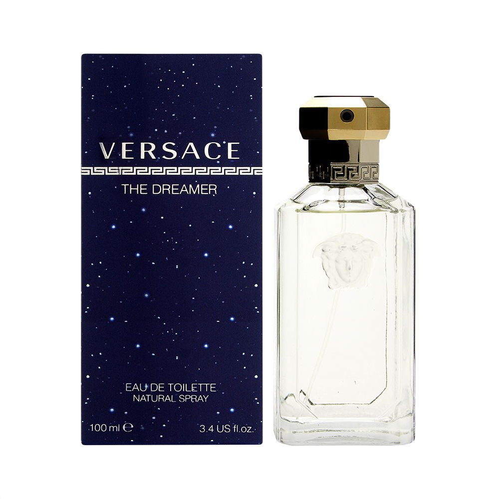 Versace The Dreamer for Men bottle front view, elegant Italian design.