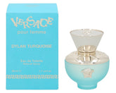 Versace Dylan Turquoise EDT bottle close-up for fresh daytime wear.