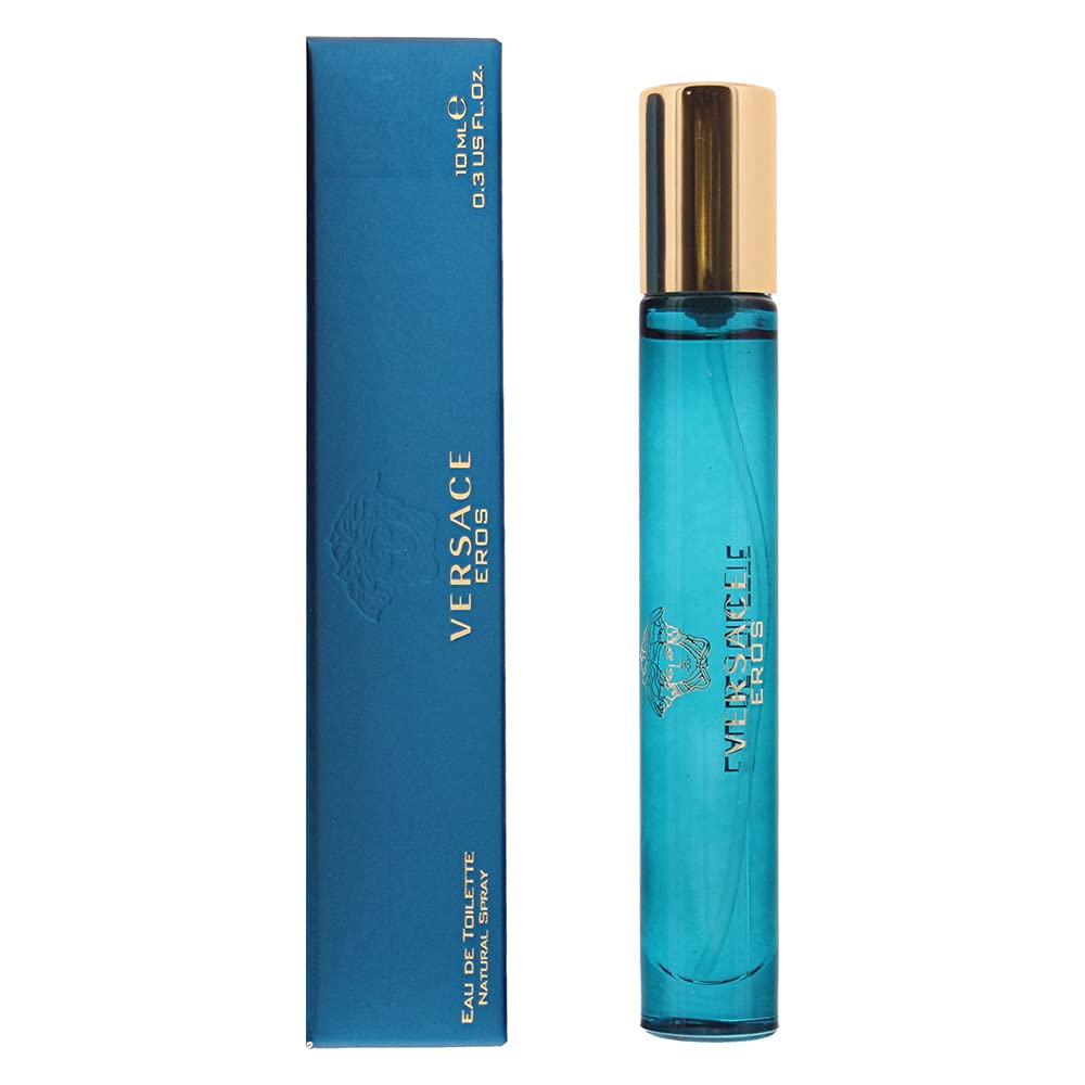 Versace Eros for Men 0.3oz bottle front, travel-friendly daily scent