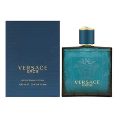 Versace Eros for Men aftershave lotion bottle offering a refreshing post-shave scent.