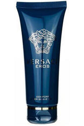 Versace Eros for Men bottle—hydrating post-shave balm for comfort.